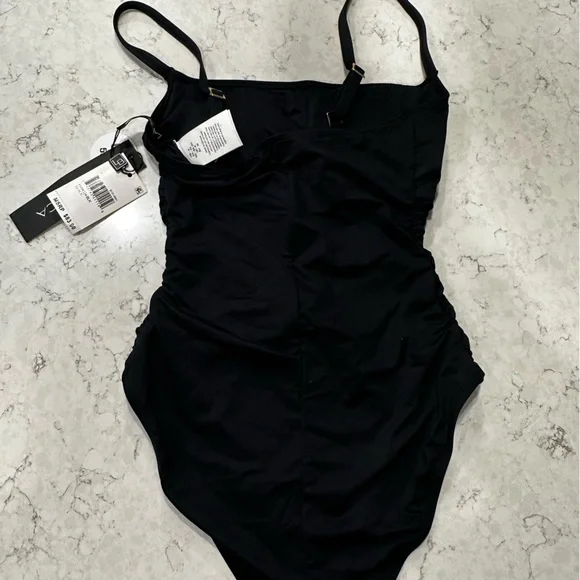 NWT La Blanca Island Goddess One Piece Swimsuit Black Sz 2 - Picture 5 of 7